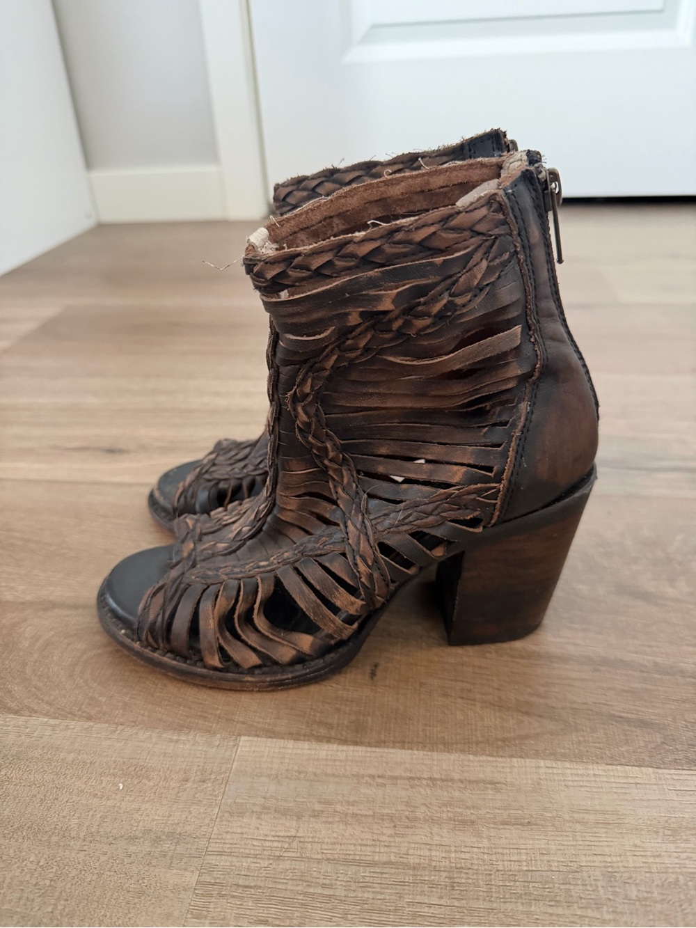 Freebird by Steven Brown Braided Open-Toe Ankle Booties - Picture 2 of 6